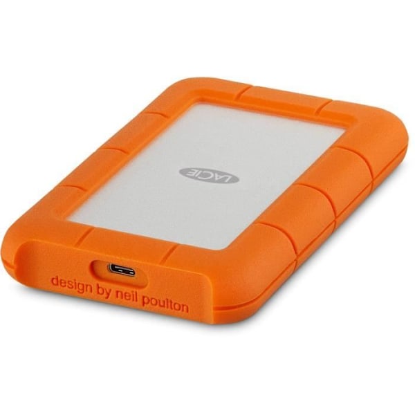 LaCie Rugged SECURE STFR2000403 Bærbar harddisk - Ekstern - 2 TB - USB 3.1 Type C - 2 års garanti