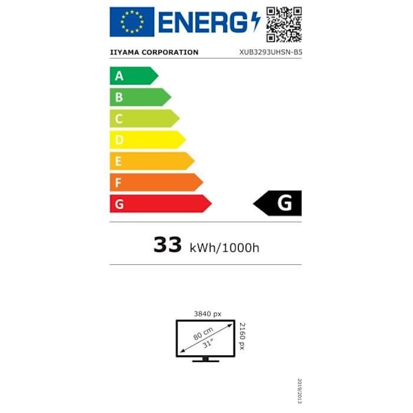 PC-skærm - IIYAMA - XUB3293UHSN-B5 - 32" IPS LED 4K 3840 x 2160 - 4ms - 60Hz - HDMI DP USB-C