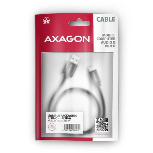 USB-kabel - Axagon - BUCM3-AM20AB - 2 m - USB-A 3.2 - USB-C - Svart