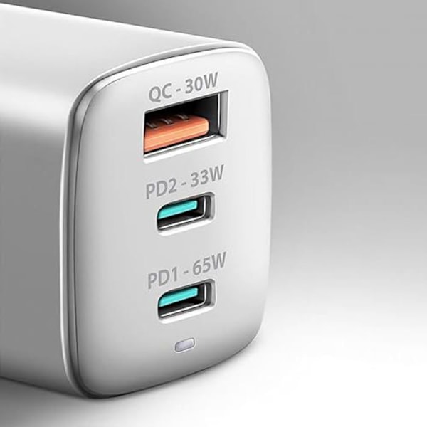 Laturi - AXAGON - ACU-DPQ65W - 1x USB-A / 2x USB-C - PD 3.0 / QC4 / PPS - 65W