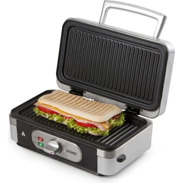 DOMO DO9136C multifunktions vaffelmaskine - Rustfrit stål - 1000W - 3 sæt plader Färg(er): Rostfritt stål