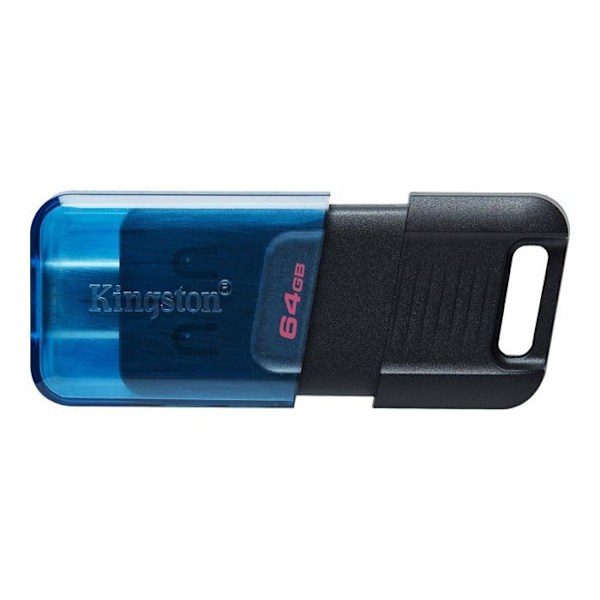 USB nøgle - KINGSTON - Datatraveler 80 - 64 GB - USB-C - USB 3.2 Gen 1 Sort, Blå