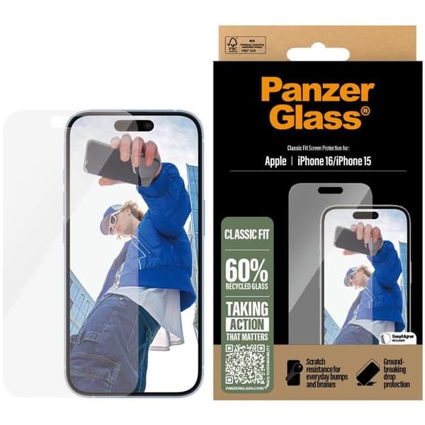 PanzerGlass Apple iPhone 16 Klassisk Passform