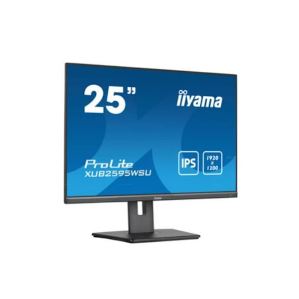 IIYAMA Skærm 25'' IPS 4ms 16:10 1920x1200 VGA HDMI DisplayPort USB-HUB HAR 13cm ULTRA TYND Pivot Stand/ XUB2595WSU-B5