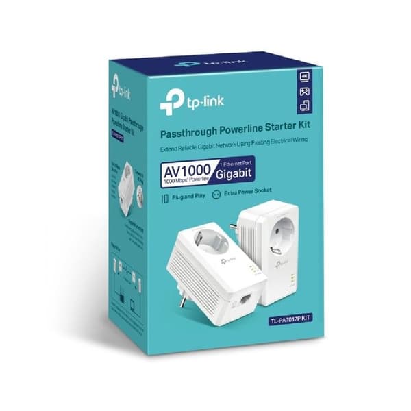 CPL - TP-Link - AV1000 - 1000Mbps - Paket med 2 - Svart