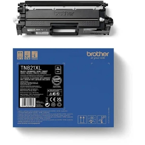 Musta väriaine - BROTHER - TN821XLBK - 12 000 sivua