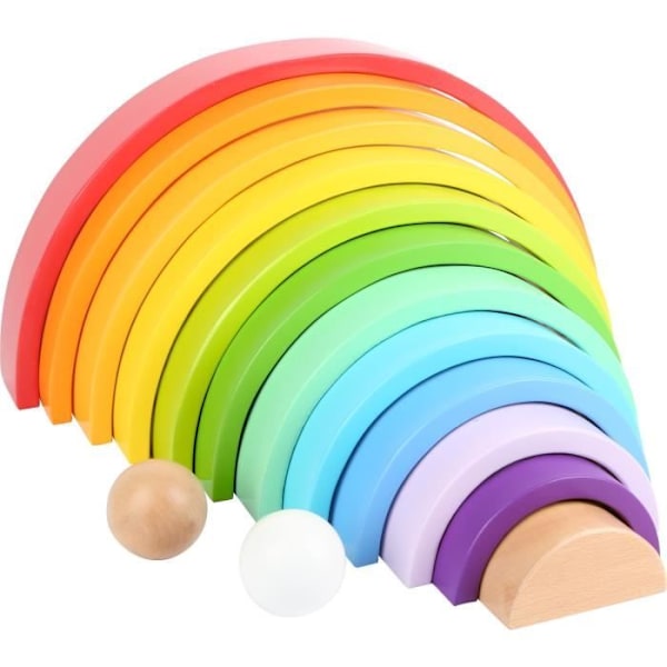 Rainbow Bricks XLjunior - PIENI JALKA - 14 kpl - Valkoinen - Monivärinen - Puu Flerfärgad