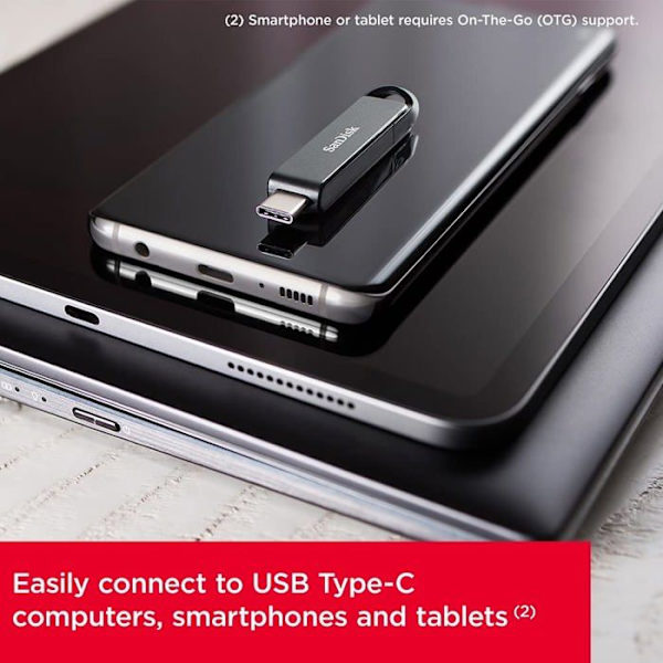 SanDisk Ultra 128 Gt USB Type-C -muistitikku CZ460 Dual Connection USB 3.1 Flash Drive