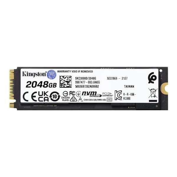 KINGSTON - Intern SSD - KC3000 - 2048GB - M.2 NVMe (SKC3000D/2048G)