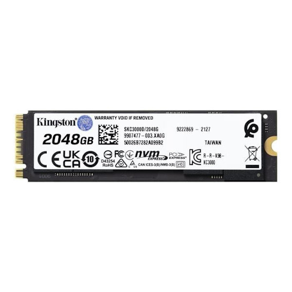 KINGSTON – Sisäinen SSD – KC3000 – 2048 Gt – M.2 NVMe (SKC3000D/2048G)