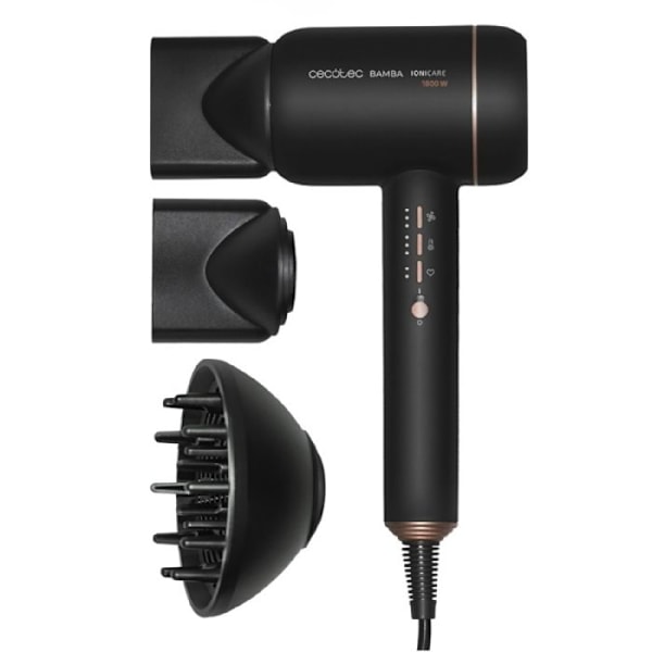 Cecotec Hårtørrer BLDC IoniCare 6000 RockStar Fire Sort, Lyserød guld