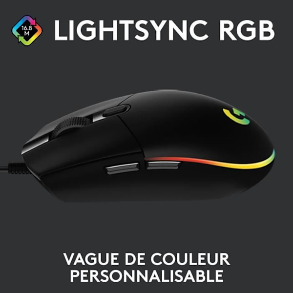 Pelihiiri - Langallinen - Logitech G - G203 - Lightsync - RGB - USB - Musta