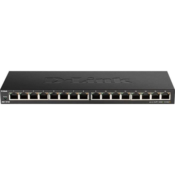16-ports Gigabit-switch - Metallisk - DLINK - QoS 802.1p Sort