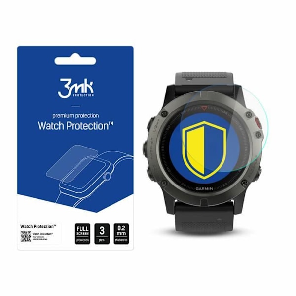 Paket med 3 hybridglasögon för 3MK Garmin Fenix 5x FlexibeGlass klocka - transparent - TU