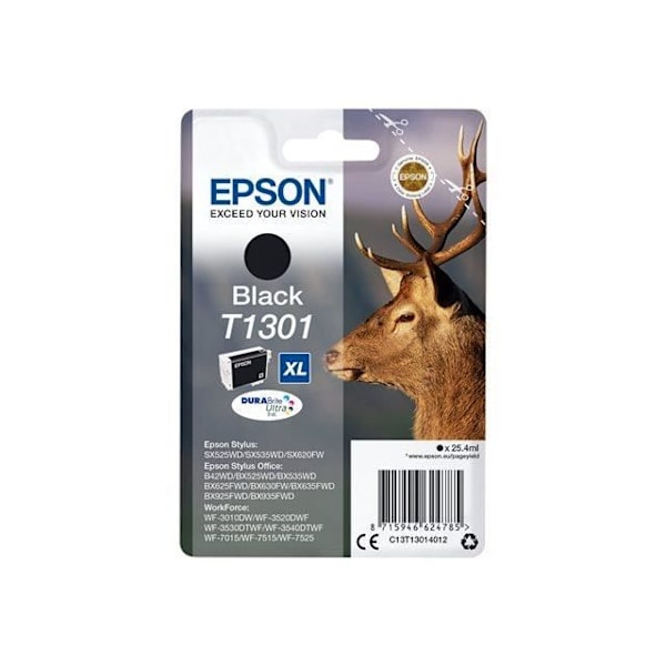 EPSON T1301 sort blækpatron - Hjorte (C13T13014012)