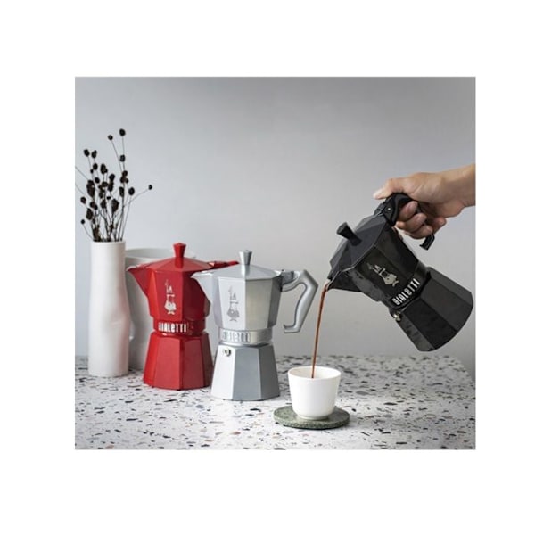 Moka Kande - BIALETTI - Eksklusiv - Sølv - 6 Tasse - Filter