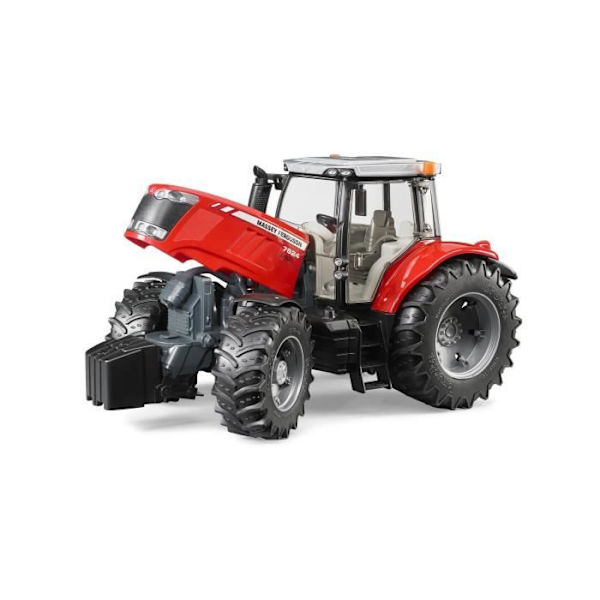 Massey Ferguson 7624 traktori - BRUDER - Avattava konepelti ja ohjaamon ovi Rød