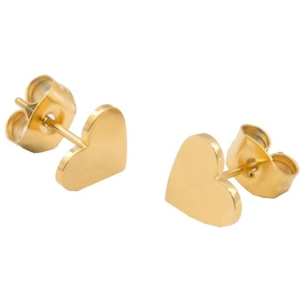 Örhängen - Suck UK - Hjärta - Rostfritt stål - Guld - 0,7 x 1 cm guld-