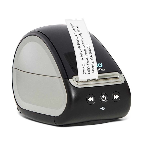 DYMO LabelWriter 550, blækfri etiketprinter, automatisk etiketgenkendelse, nem at bruge på pc og Mac Sort, Grå