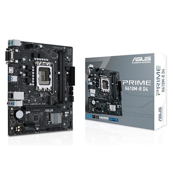 Moderkort - Asus - PRIME H610M-R D4 - Micro ATX - Socket LGA1200 - DDR4 SDRAM