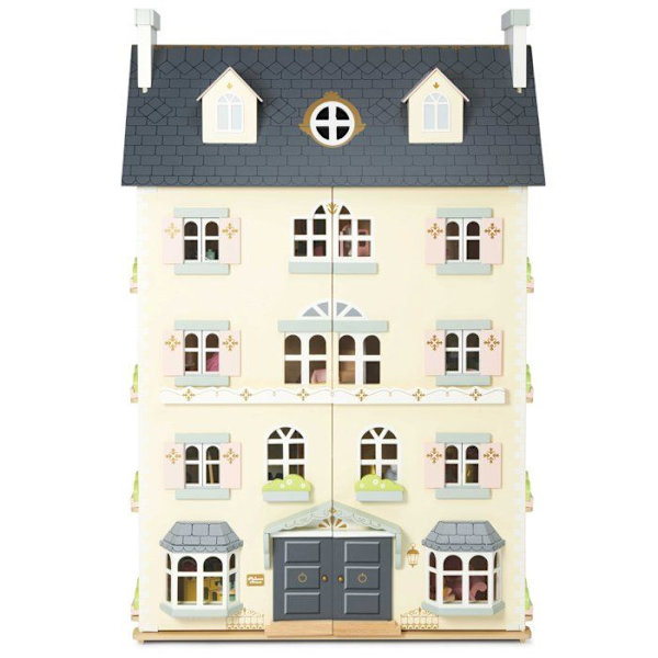 Palace dukkehus - Le Toy Van - 4 etager - Bæredygtigt træ - Grå og beige Grå och beige
