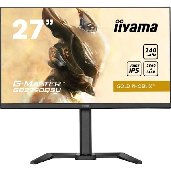 Iiyama GB2790QSU-B5 G-Master Gold Phoenix PC-skærm, Hurtig IPS, FreeSync premium, 2560X1440, justerbart stativ + Pivot, 400cd/m², Højttaler