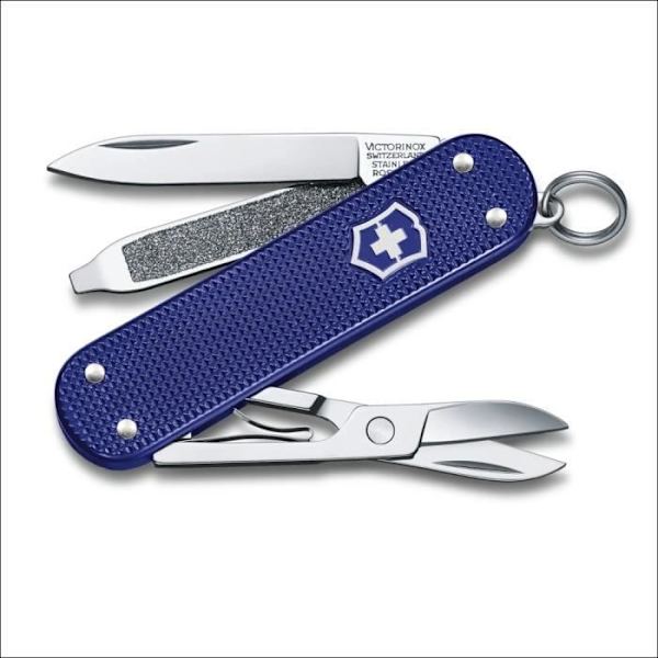 Cuisinier Schweiz - Victorinox - Classic Alox - 5 funktioner - Anodiseret aluminium - Blå Natdyk