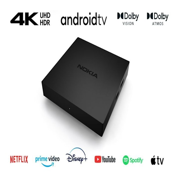 NOKIA Streaming Box 8010, 4K UHD med HDMI-förlängningskabel och Bluetooth-fjärrkontroll