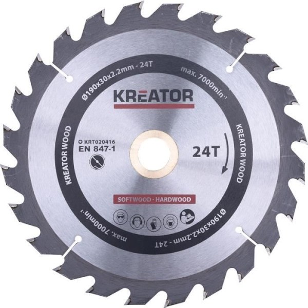 Puulevy - KREATOR - HM 190X30MM 24T - Puulevy