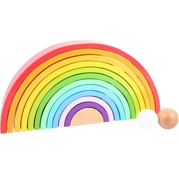 Rainbow Bricks XLjunior - PIENI JALKA - 14 kpl - Valkoinen - Monivärinen - Puu Flerfarvet