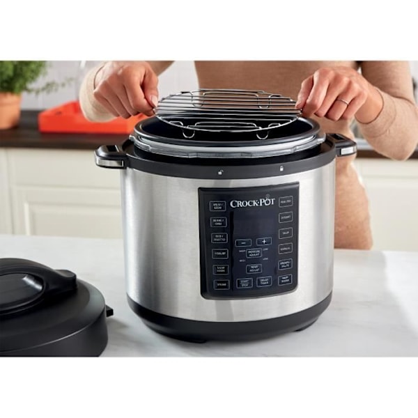 Crock Pot CSC051X-01 Multi-Cooker Express, Slow Cooker, Steamer og Sauté Programmerbar 12 i 1-5 1000 W 6 L Sølv
