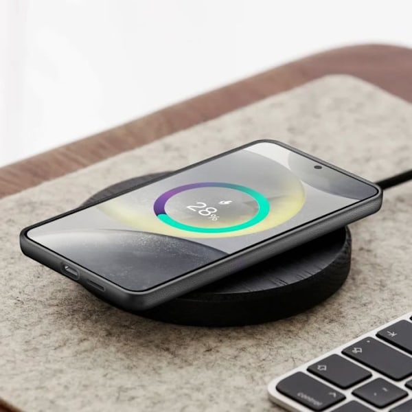 Beskyttelsescover - Kindsuit - Samsung Galaxy S25 - Ægte læder - Stødabsorberende - Sort sort