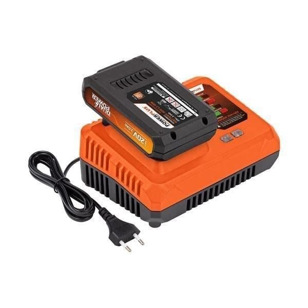Set med Batterie og Oplader Dual Power POWDP9062 - 20 V Batterie og 4 A Oplader - til 20 V trådløse værktøjer. orange