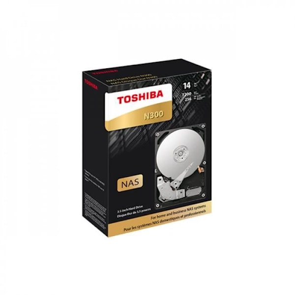 TOSHIBA - Sisäinen kiintolevy - N300 - 14 Tt - 7200 rpm - 3,5" (bulkki) (HDWG21EUZSVA)