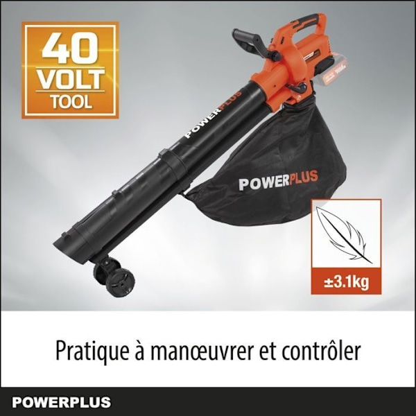 Dual Power 3-in-1 Akku-puhallin POWDPG75270 - 40 V, 210 km/h, ilman akkua tai laturia