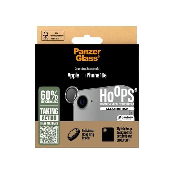 Skydd för objektiv - PanzerGlass Hoops - Härdat glas - iPhone 16e - Rep-resistent Transparent