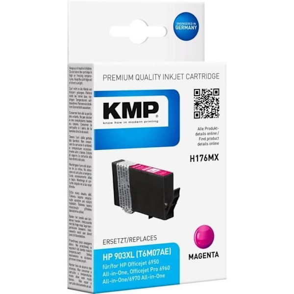 Magentakompatibel skrivarpatron KMP H176MX 1757.0006 ersätter HP 903XL 1 st.
