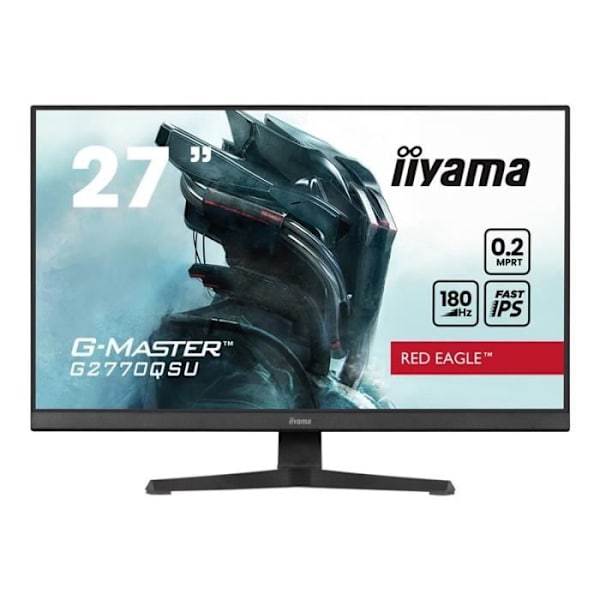 PC-skærm - IIYAMA - G2770QSU-B6 - 27" QHD - Hurtig IPS - 180Hz - 0.2ms - HDMI/DP/USB HUB - Højttalere - Sort