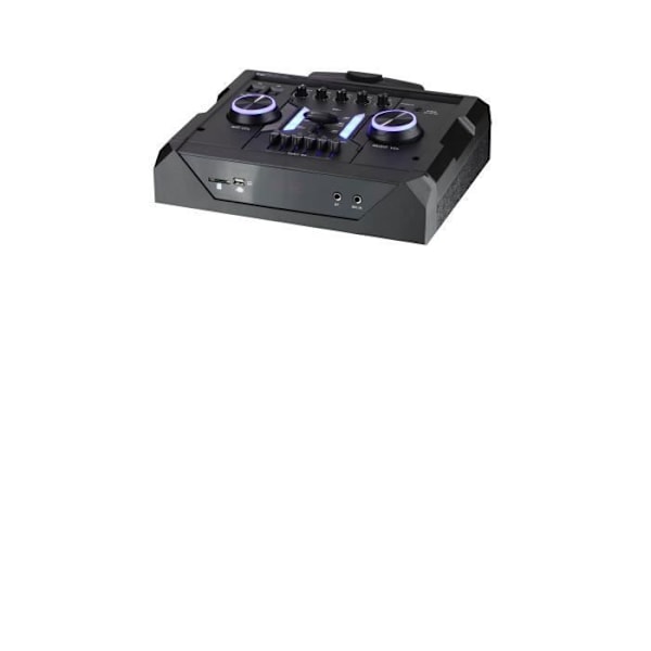 Karaoke-kaiutin - AKAI - Malli pyörillä - 300W PMPO - Bluetooth - FM-radio sort
