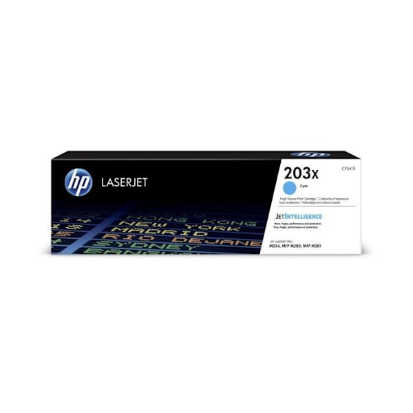 Alkuperäinen HP 203X High Yield LaserJet syaani värikasetti (CF541X) HP Color LaserJet Pro M254/M280/M281