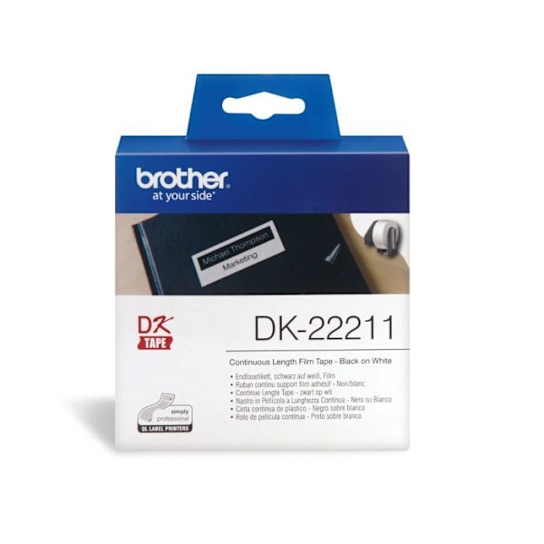 Brother DK22211 kontinuerligt band - Direkt termisk utskriftsteknik - 29 mm x 15 m - Svart/vit