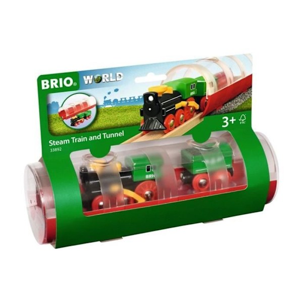 BRIO World Steam -juna ja -tunneli - Ravensburger - Sekoitettu 3-vuotiaasta alkaen - 33892 Grön