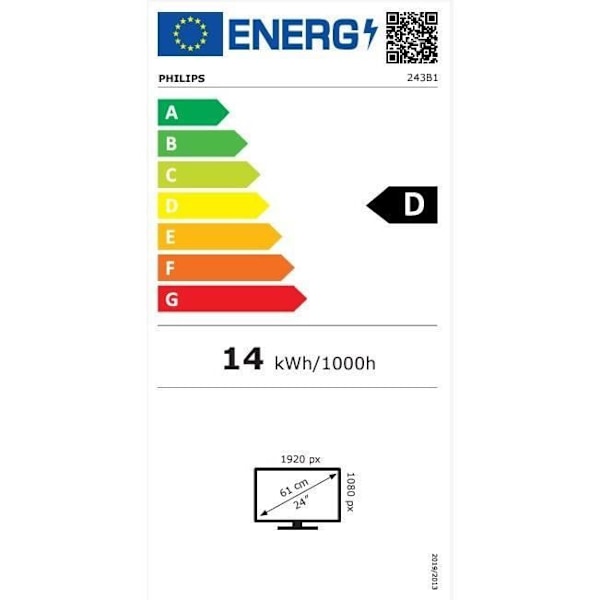 PHILIPS B Line 243B1 - LED-näyttö - 24" (23,8" katseltavissa) - 1920 x 1080 Full HD (1080p) @ 75 Hz