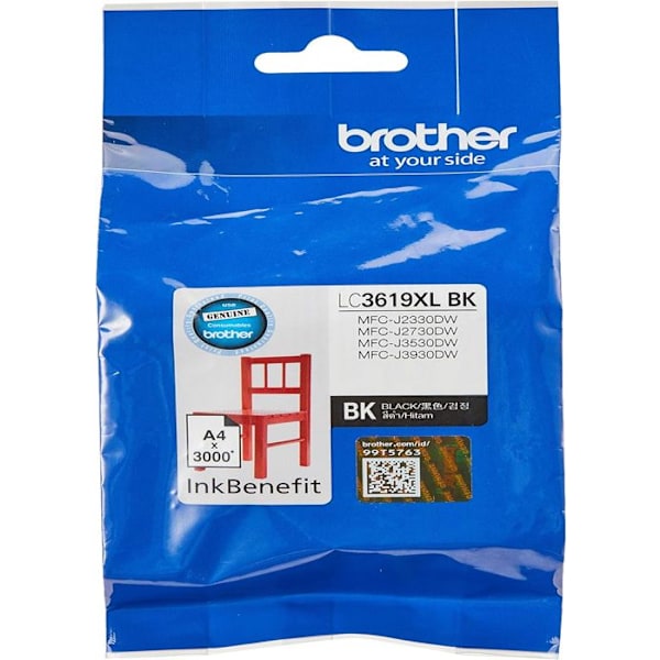 Brother LC3619XL Super High Yield sort blækpatron (til J2730DW/3530DW/3930DW)