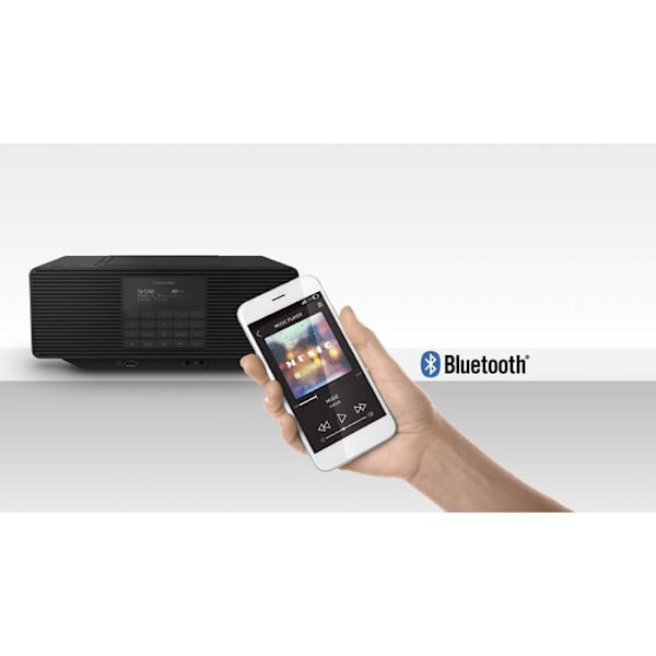 Panasonic Radio alt-i-en RX-D70BTEG-K FM/DAB/DAB+ Bluetooth CD-afspiller USB Sort Net/ Batteri Fransk Version Svart