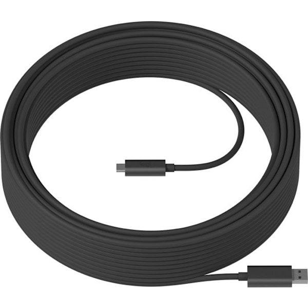 USB A - USB C - Logitech - 939-001802 - 25 m - USB 3.2 Gen 2 - Musta