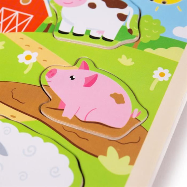 Bigjigs Farm Sound Puzzle - 8 kpl - 3-vuotiaille ja sitä vanhemmille lapsille Flerfarvet