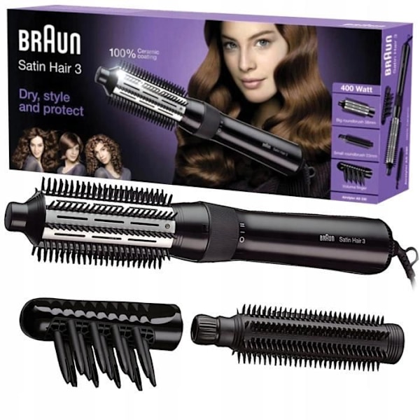 Braun Bras330 E Satin hårtørrer/krøllemaskine 400 W Sort