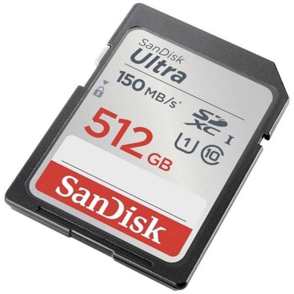 SanDisk SDXC Ultra 512 GB (Klasse 10/UHS-I/150MB/s) SDXC-kort 512 GB UHS-Klasse 1 vandtæt, stødmodstand