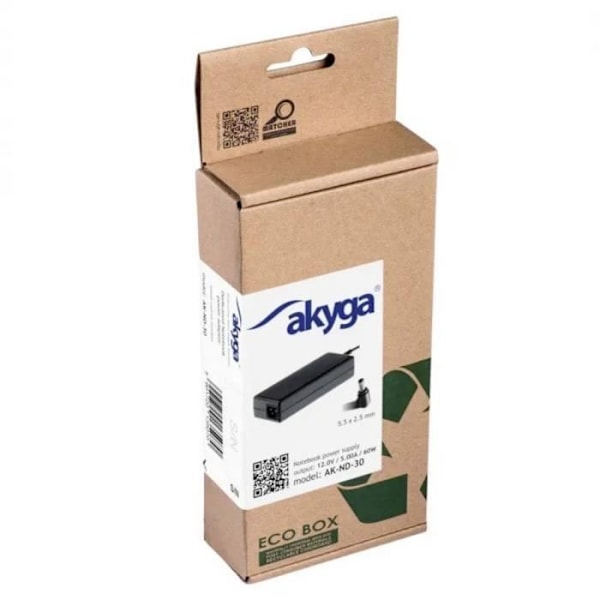 Akyga Laptop Strømforsyning 60W 12V/DC 5A